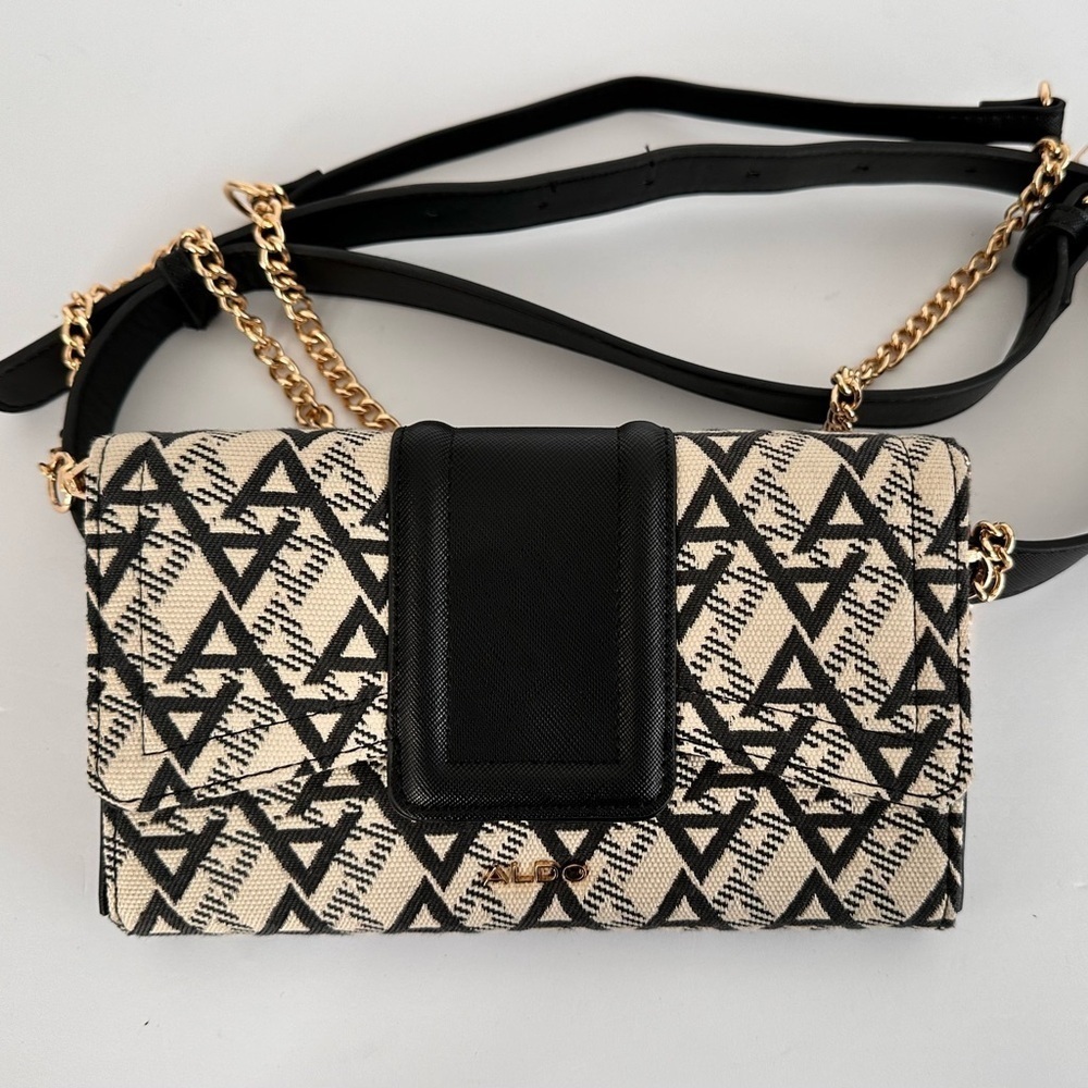 ALDO Small Convertible Belt Bag / Crossbody‎ Bag Gold Chain